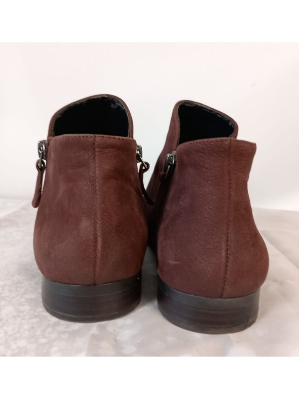 Franco Sarto Kingston Bootie Burgundy Suede Ankle Boots Women Size 10 - Picture 9 of 11